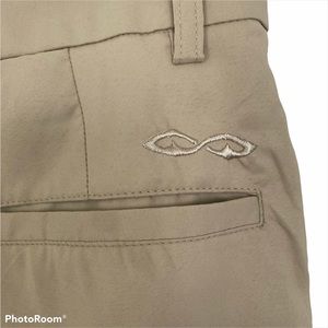 Snake Eyes Mens Golf Pants Beige Flat Front 30X32